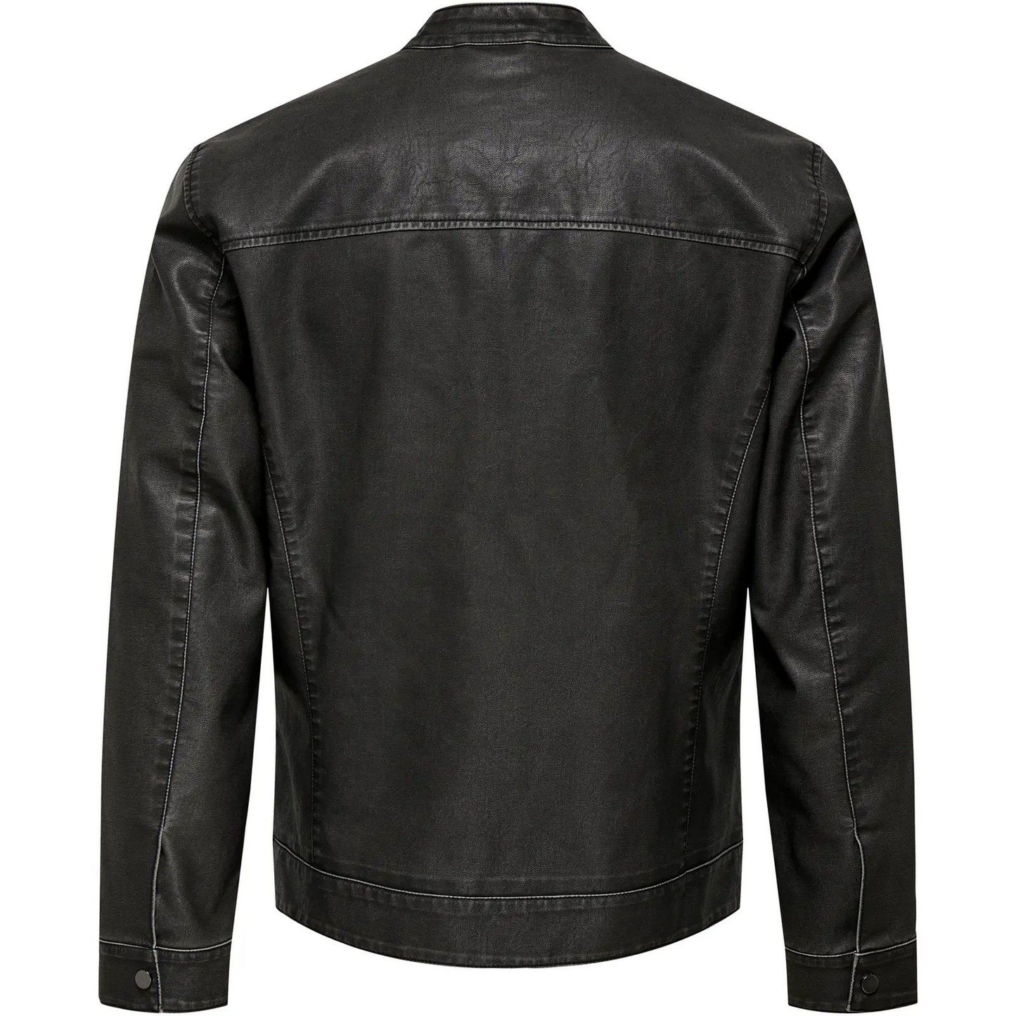 Giubbini Uomo Only & Sons - Onsmike Pu Racer Jacket Otw Vd - Nero