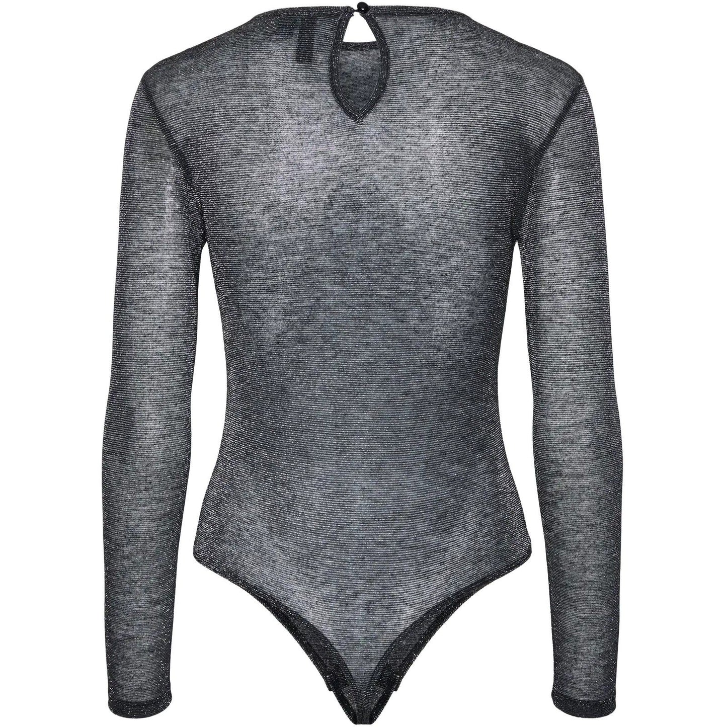 Body Damenteile - Pcrilje Ls Mesh Glitter Bodystocking - Schwarz