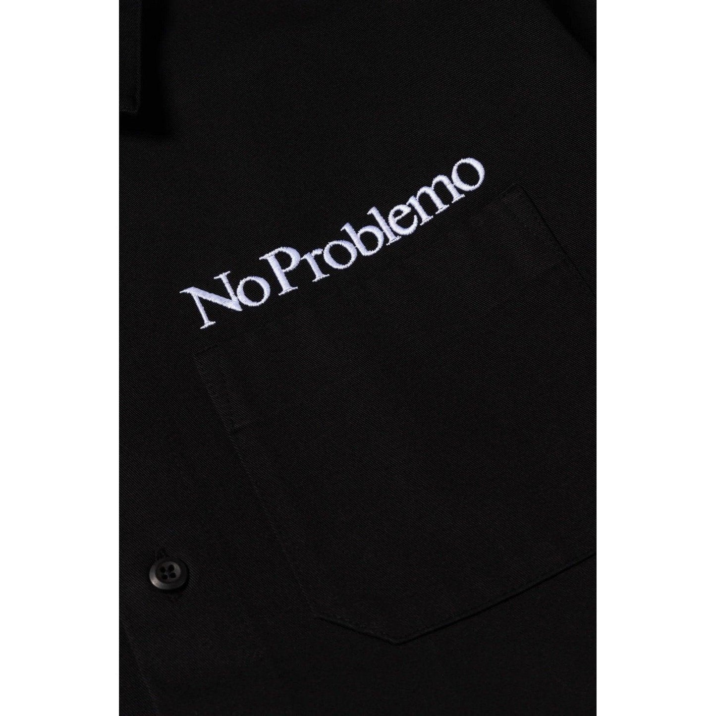 Bélier Chemises décontractées pour hommes – Chemise d'uniforme à manches longues Mini Problemo – Noir