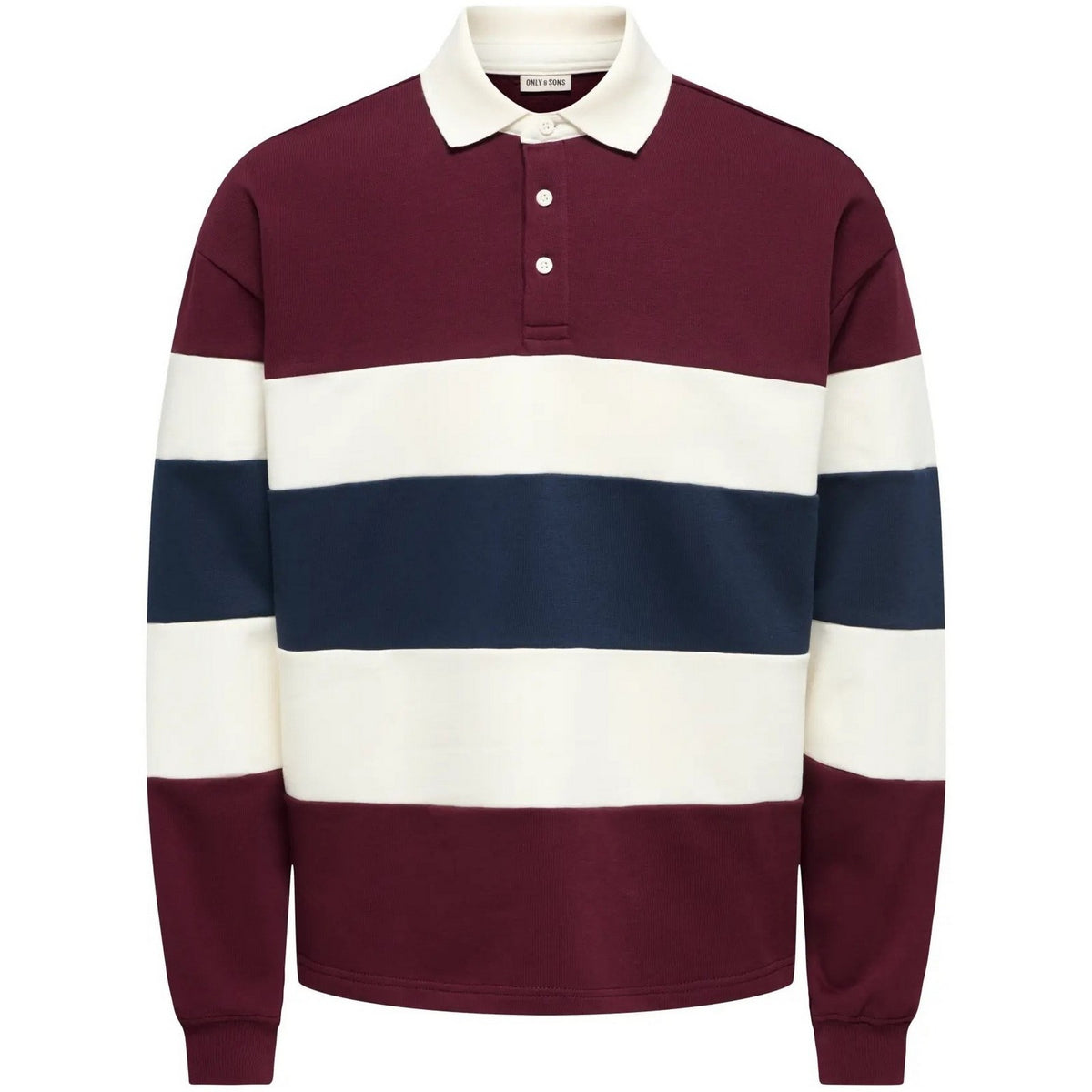 Polo a manica lunga Uomo Only & Sons - Onsbenedict Ls Rubgy Rlx Sweat Polo - Rosso