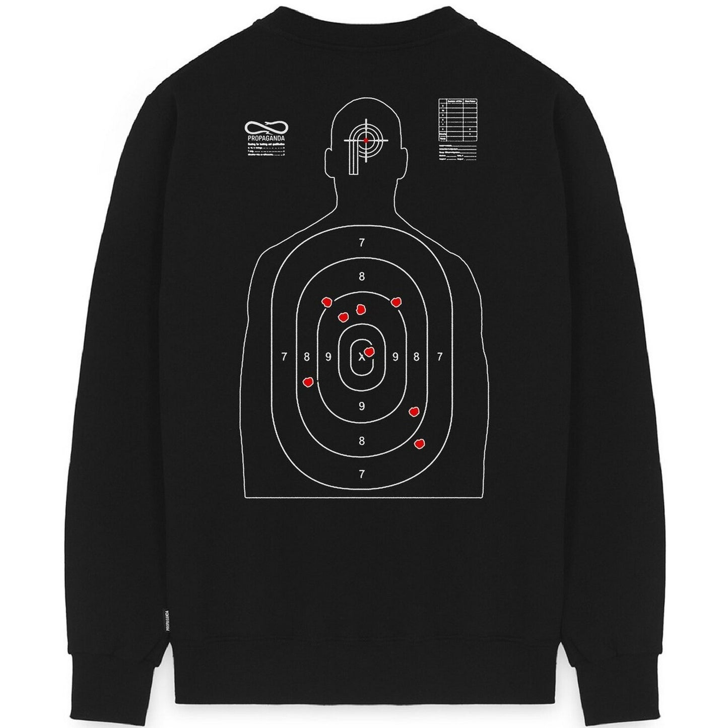 Sweats à capuche pour hommes Propaganda - Crewneck Target - Noir