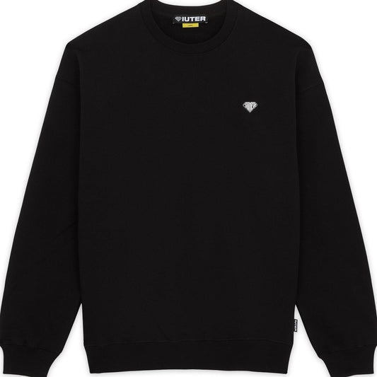 Iuter Sweats à capuche pour hommes - Heart Logo Crewneck - Noir