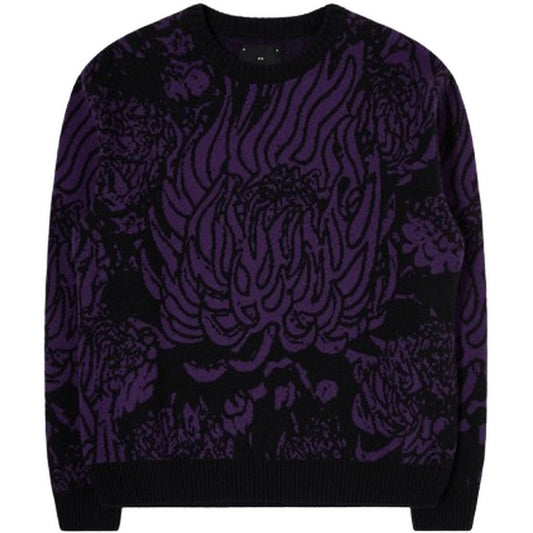 Męskie koszule z długim rękawem Edwin – sweter na całej powierzchni – czarny