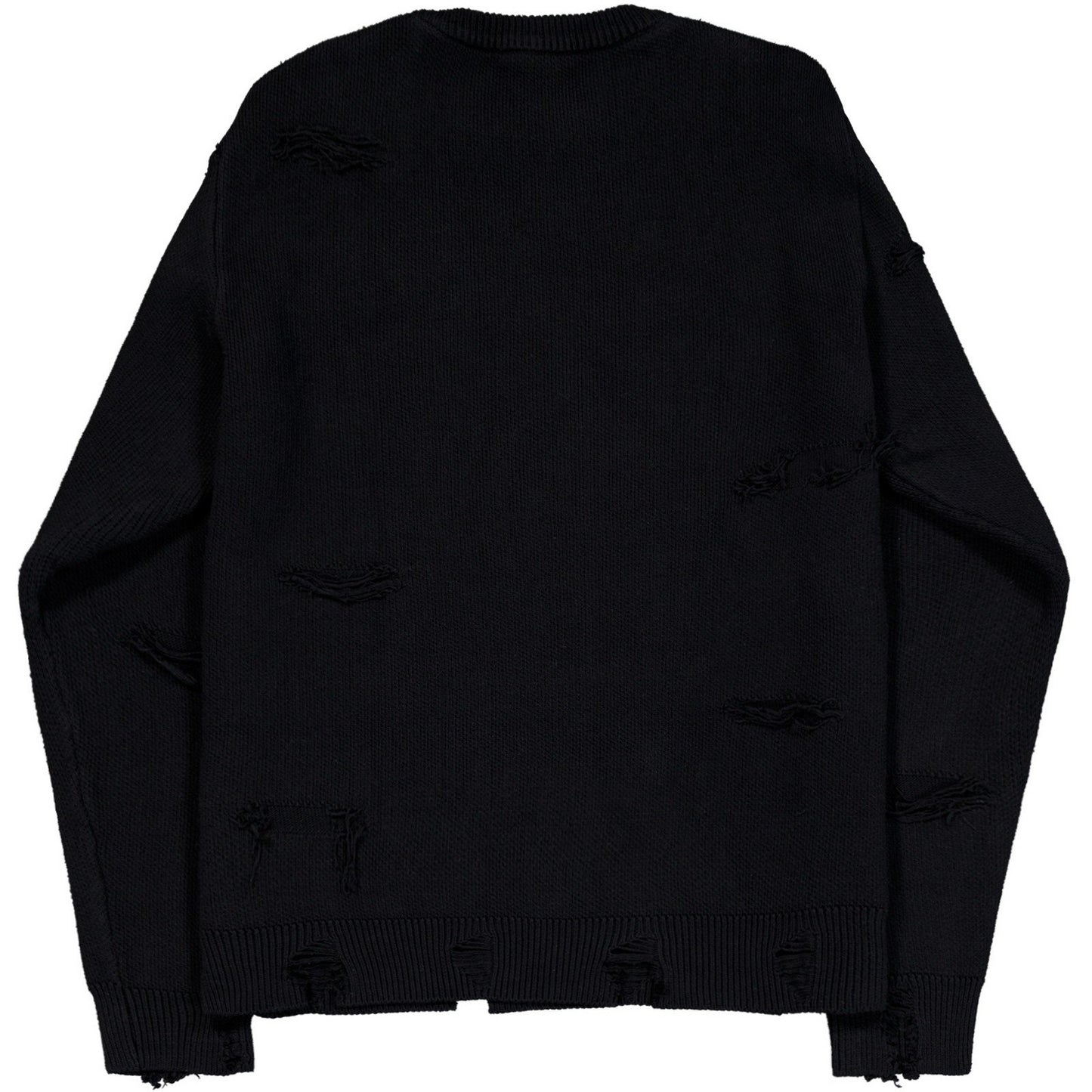 Alpha Industries Men's Sweaters - Distressed Logo Pullover - Black