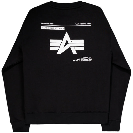 Alpha Industries Chemises à manches longues pour hommes - Label Sweater Bp - Noir