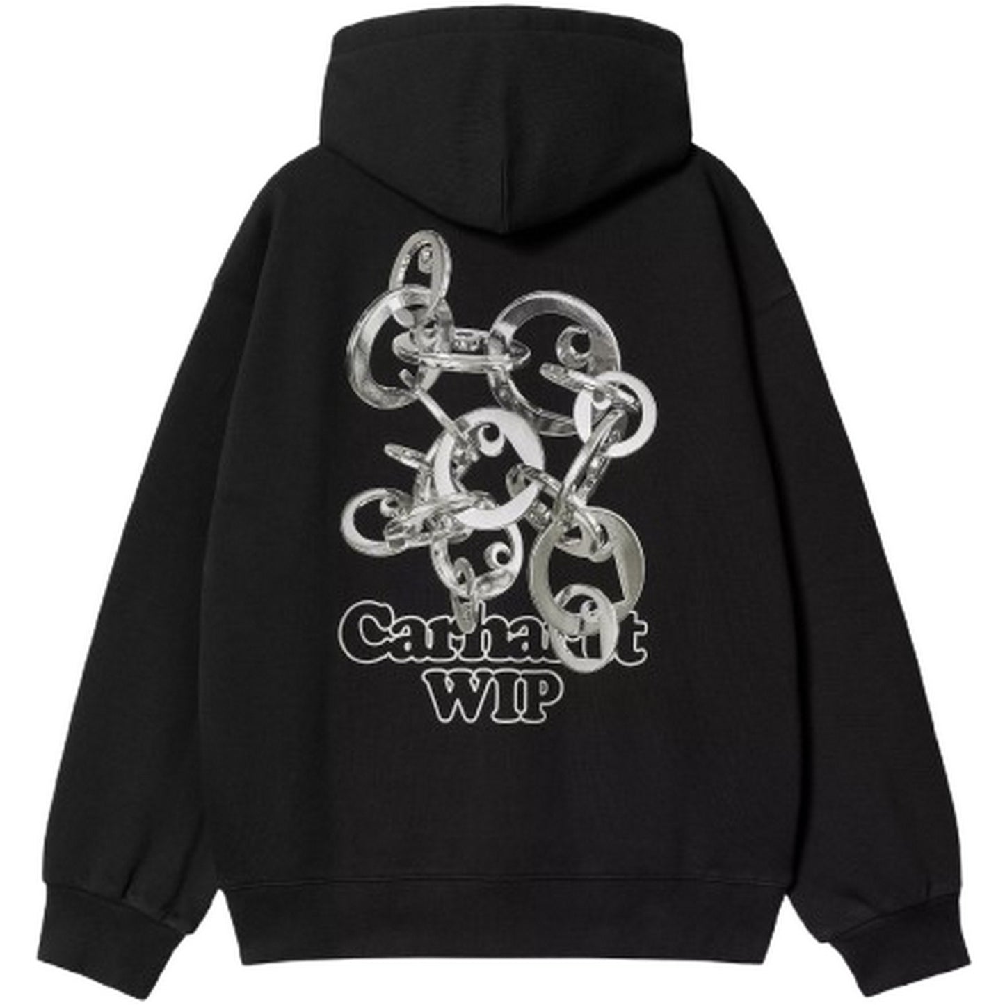 Męskie bluzy z kapturem Carhartt Wip - Bluza z kapturem Charm Link - Czarna
