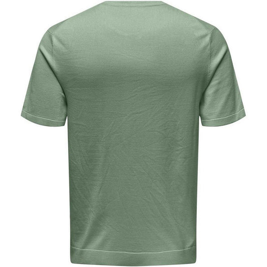 Only & Sons T-shirt pour hommes - Onswyler Life 14 Ss Knit - Vert