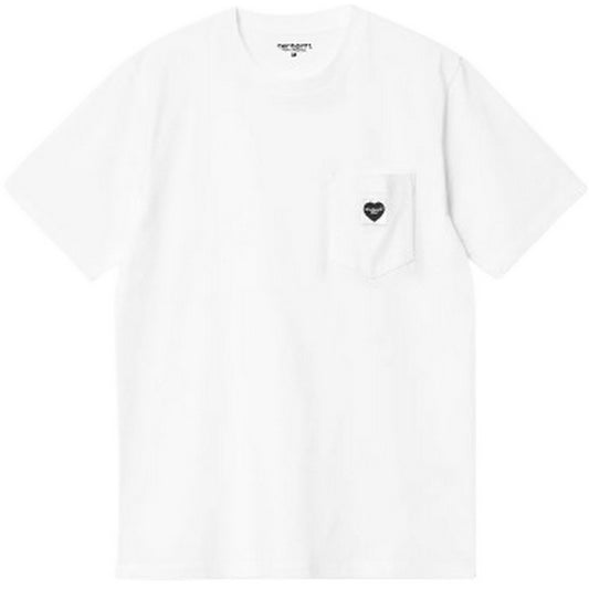 Carhartt Wip Herren T-Shirt – S/S Pocket Heart T-Shirt Bio-Baumwolle – Weiß