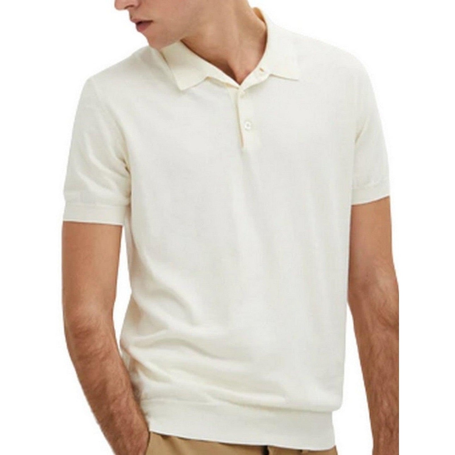 Baracuta Herren-Poloshirt – Ss Polo Knit Cotton Garment Dyed – Elfenbein