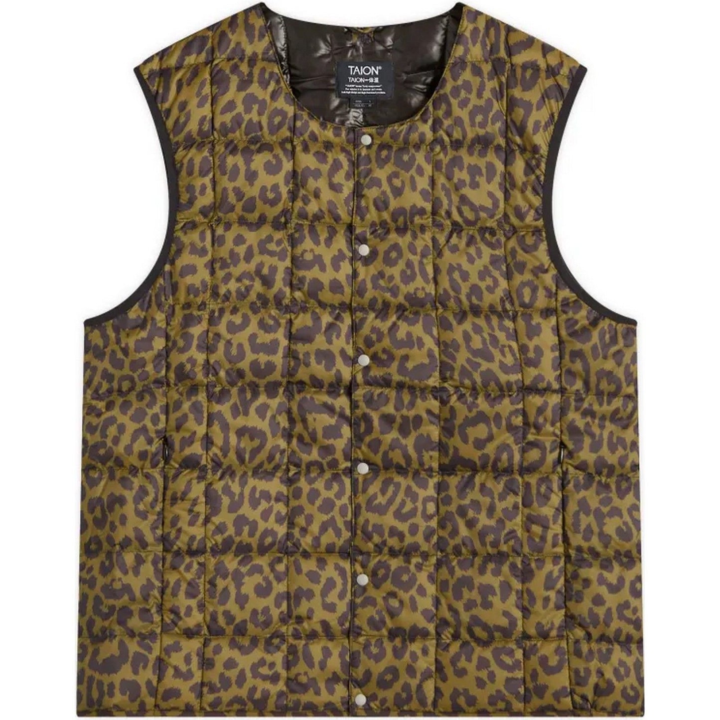 Gilet Unisex Taion - Crew Neck Button Down Vest - Beige