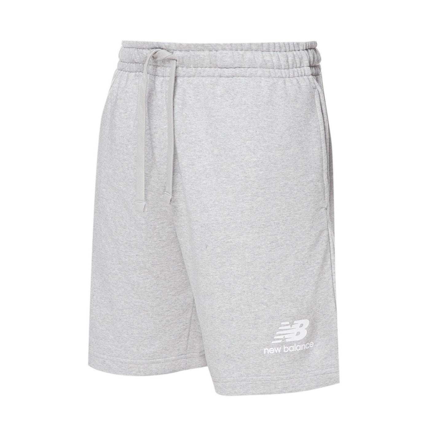 Pantaloncini Uomo New Balance - Essentials Stacked Logo French Terry Short - Grigio