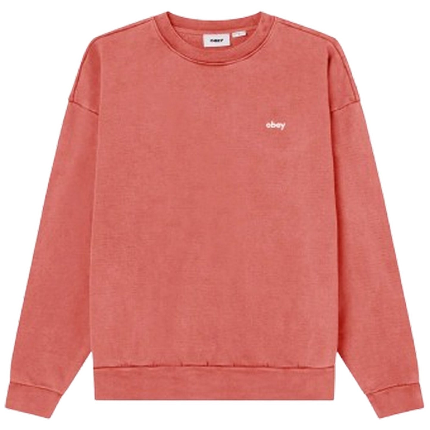 Felpe senza cappuccio Uomo Obey - Lowercase Pigment Crew Fleece - Rosso