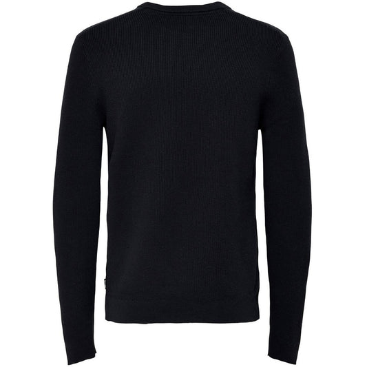 Only & Sons Herren-Kapuzenpullover – Onsphil Reg 12 Struc Crew Knit Noos – Blau