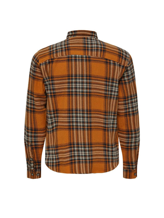 Freizeithemden für Herren von Only & Sons – Onsmilton Life Ls Check Overshirt – Orange