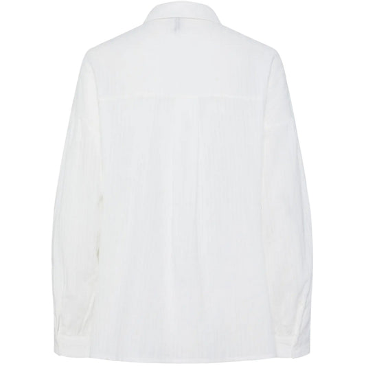 Camicie Donna Pieces - Pcmuna Ls Loose Shirt Mm Wvn - Bianco
