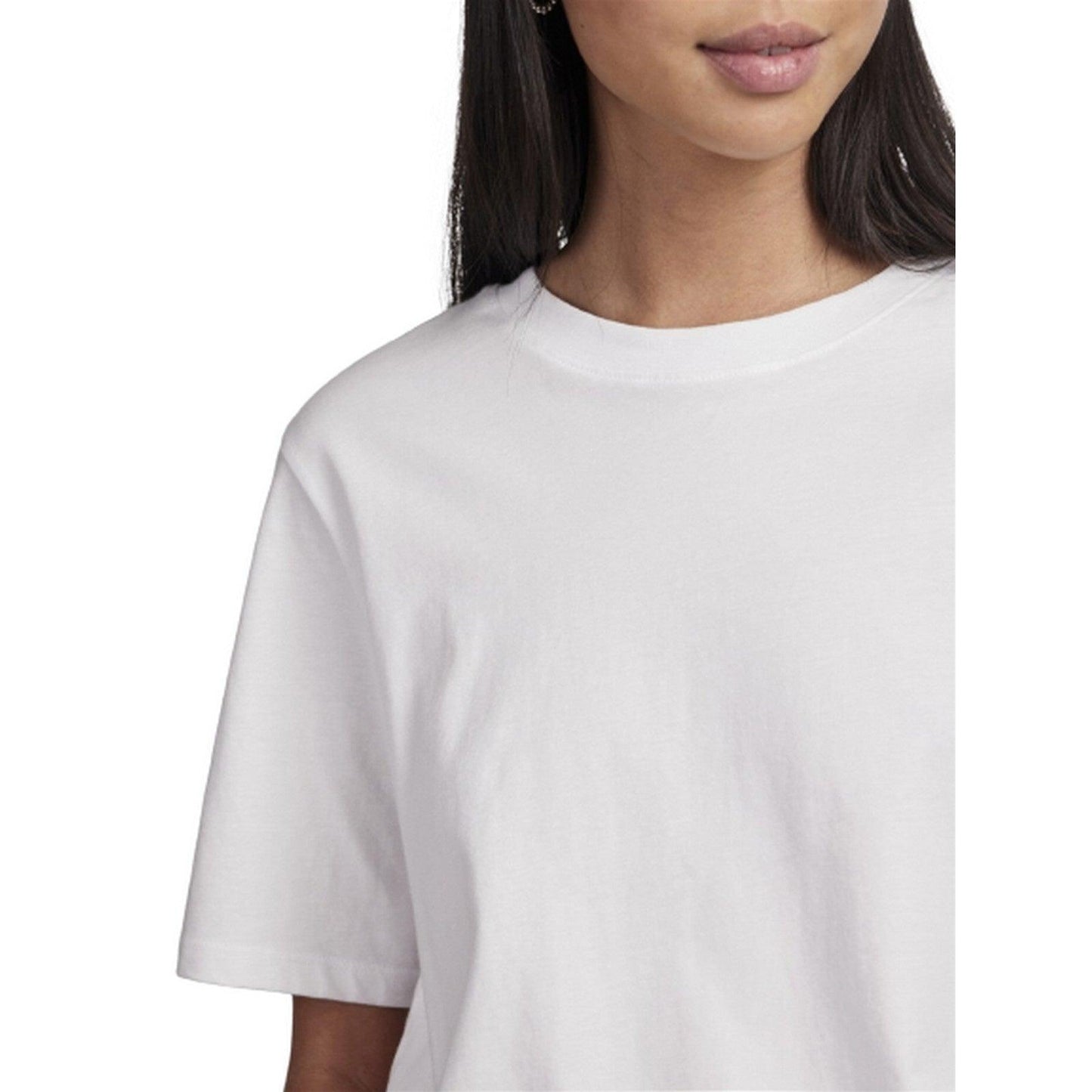 T-shirt Donna Pieces - Pcria Ss Solid Tee Noos Bc - Bianco