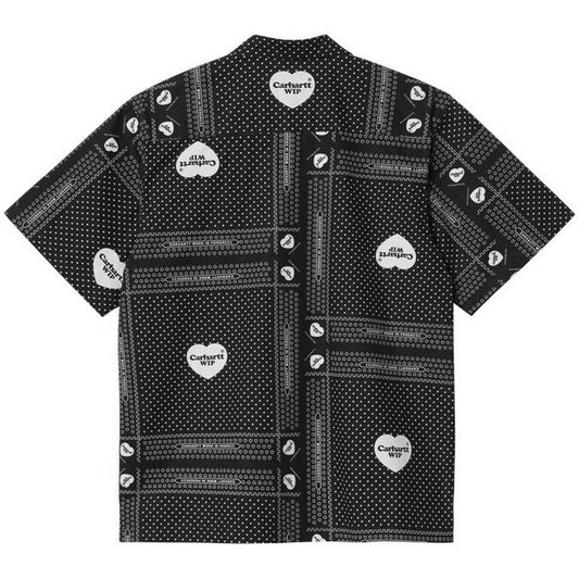 Carhartt Wip Men's Casual Shirts - S/S Heart Bandana Shirt - Black