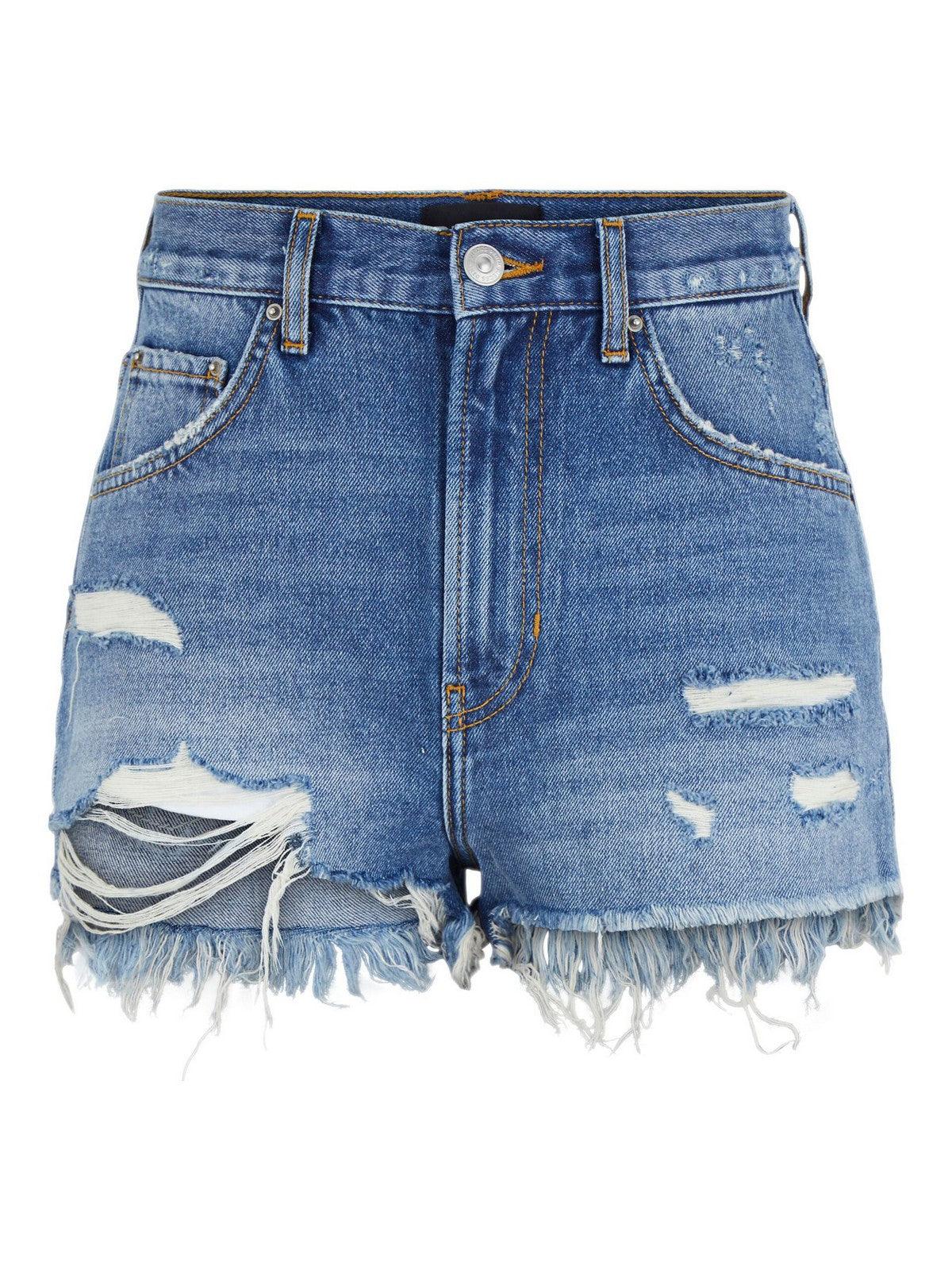 Bermuda Donna Pieces - Pcvacay Ultra Hw Destroy Short Bc - Blu