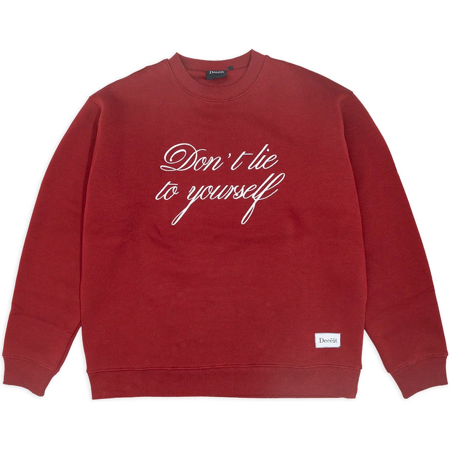 Męskie bluzy z kapturem Deceit - Don't Lie Crewneck - Bordeaux