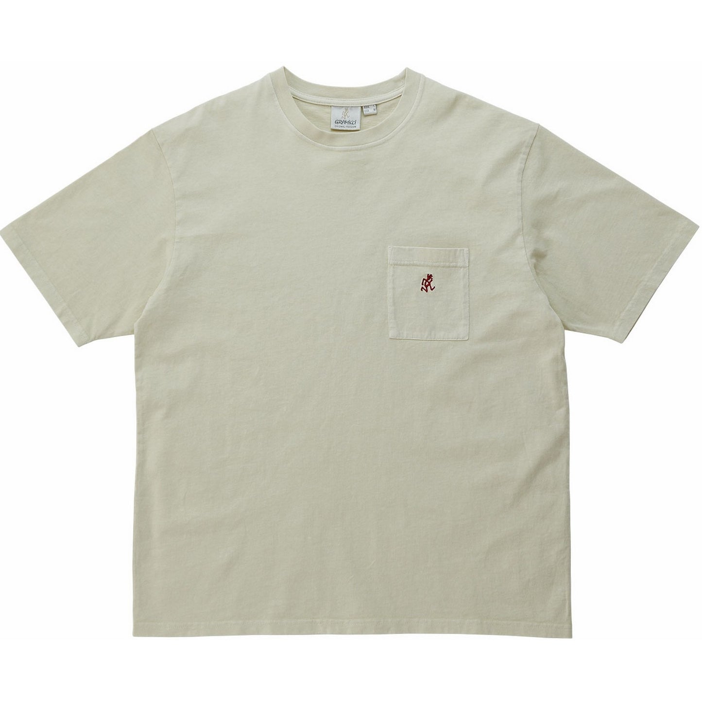 T-shirt męski Gramicci - One Point Tee Pigment Dyed - Beżowy