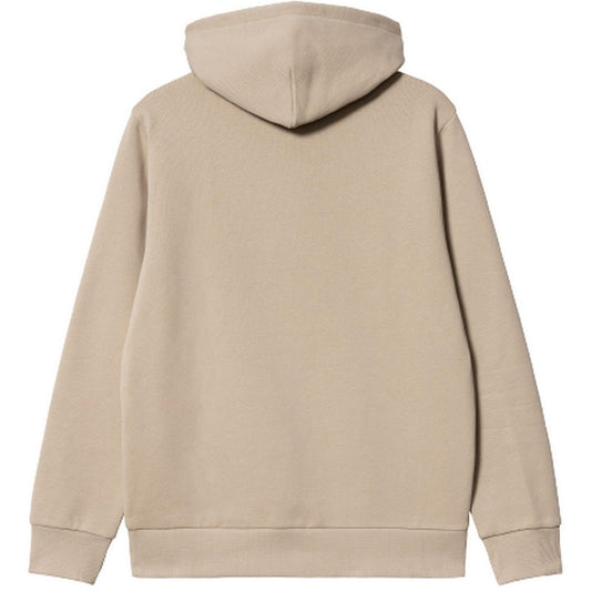 Carhartt Wip Herren-Kapuzenpullover – Kapuzen-Schriftzug-Stickerei – Beige
