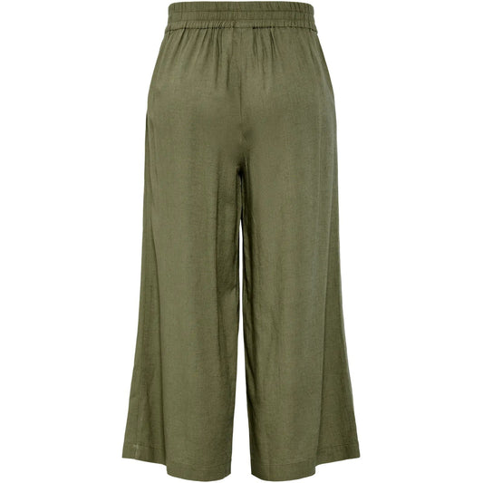 Pantaloni Donna Pieces - Pcpia Hw Wide Culotte Wvn Noos - Verde