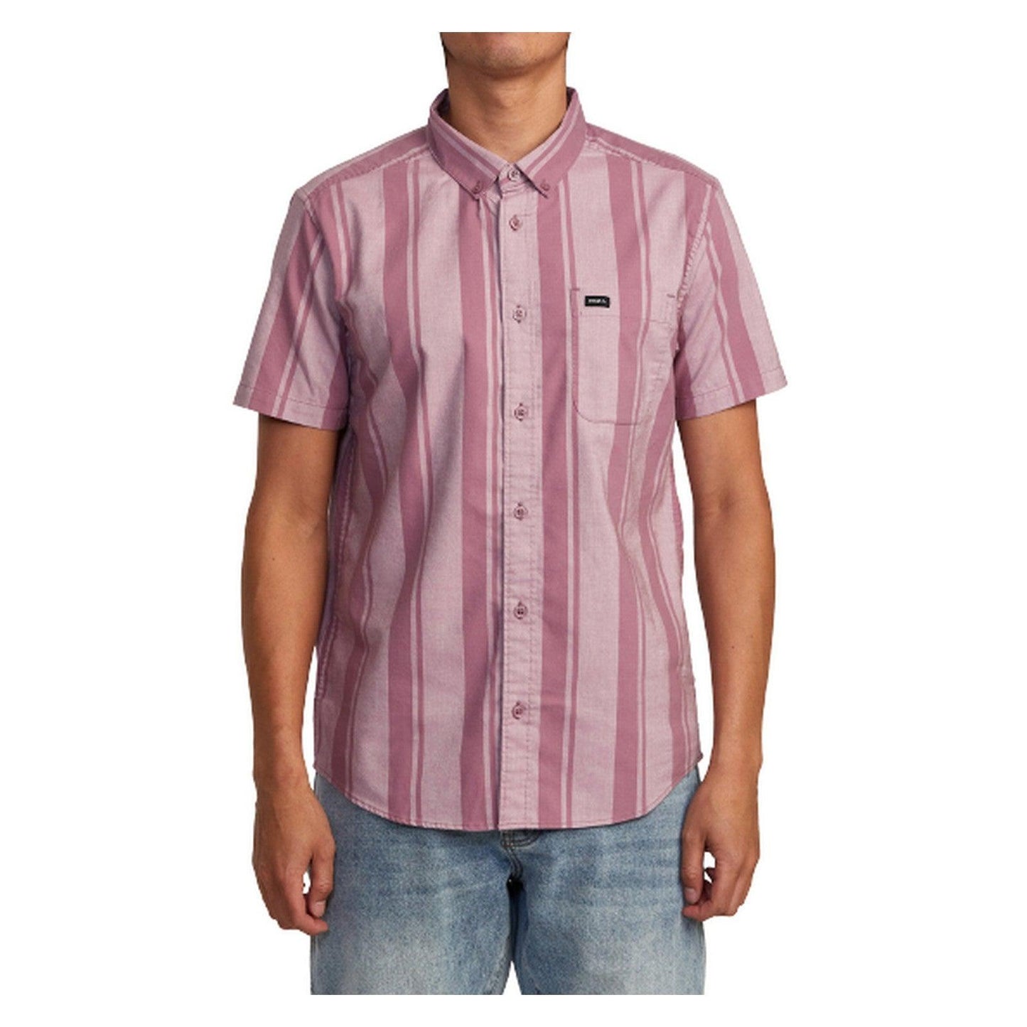 Camisas informales para hombre RVCA - Thatll Do Stretch Stripe Ss - Lavanda