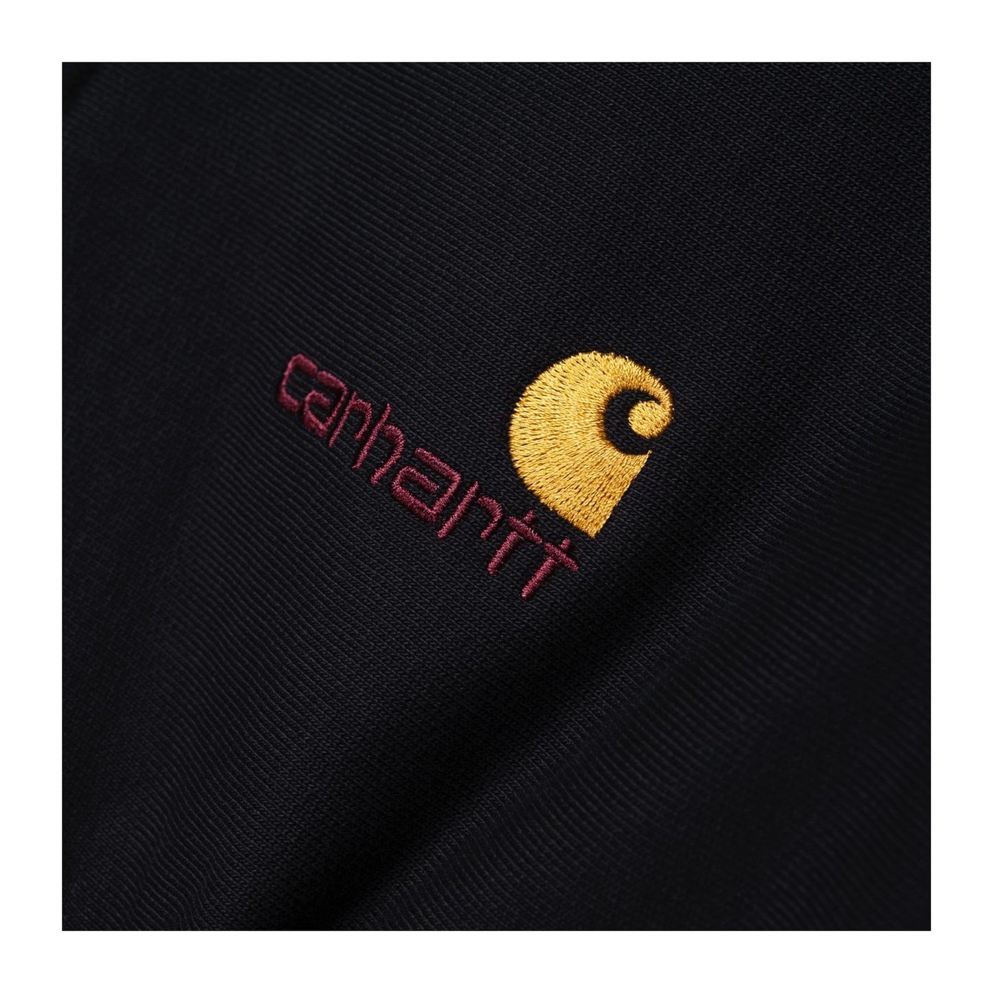 Carhartt Wip Herren-Kapuzenpullover – Half Zip American Script Sweat – Schwarz