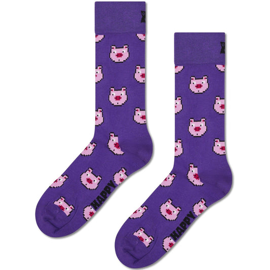 Skarpetki Happy Socks - Skarpetki Świnka - Fioletowe