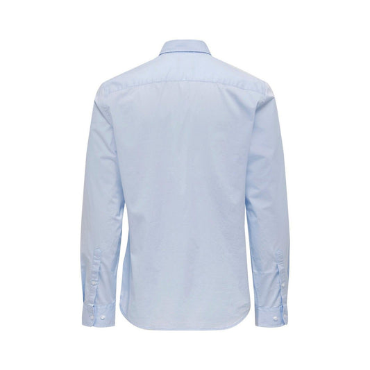 Only & Sons Herren-T-Shirts – Onsandy Slim Easy Iron Poplin Shirt Noos – Blau