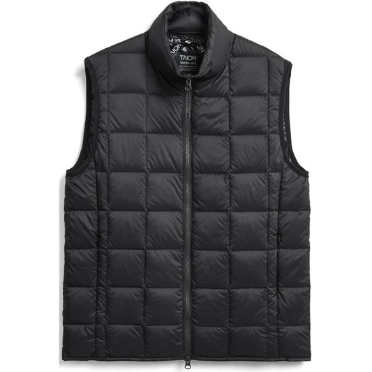 Taion Gilet unisexe - Gilet en duvet à col montant avec fermeture éclair - Noir