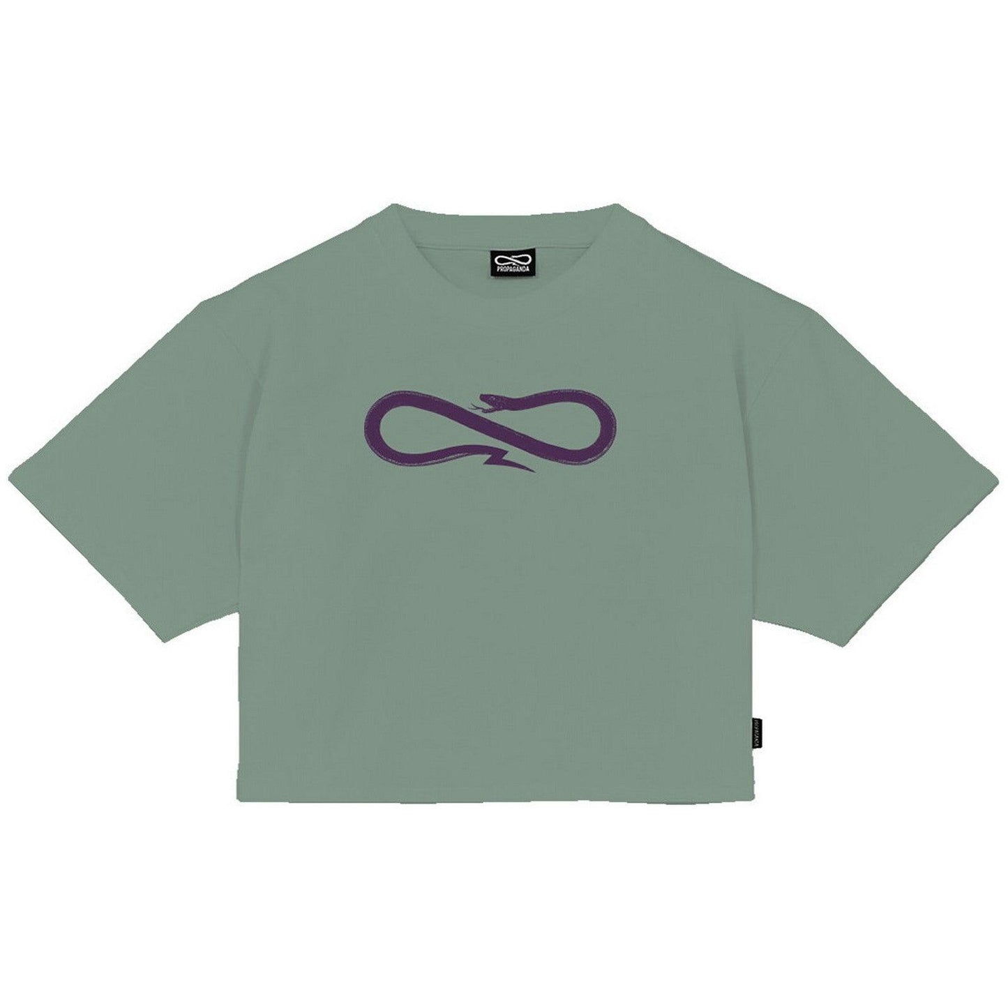 Propaganda Damen T-Shirt – Crop Top Woman Logo T-Shirt – Grün