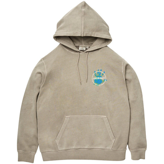 Męskie bluzy z kapturem Gramicci - Bluza z kapturem Climber's Hand - Beżowa