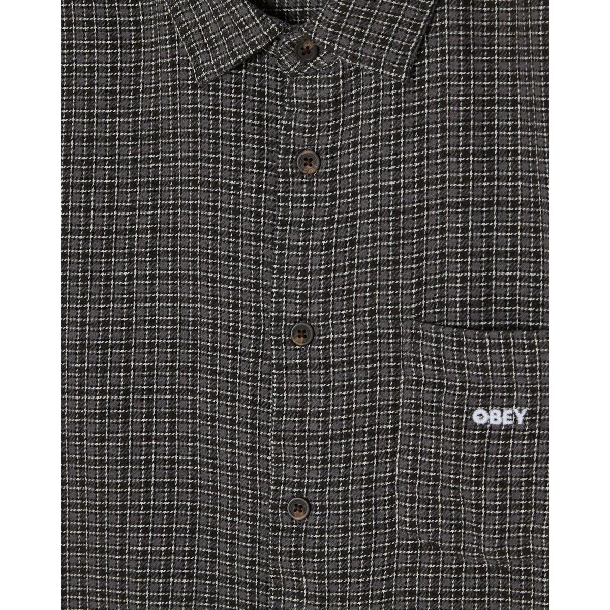 Maglie a manica lunga Uomo Obey - Bigwig Jack Woven Ls - Nero
