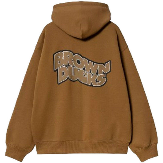 Kurtki męskie Carhartt Wip – Brązowa kurtka z kapturem Ducks – Brązowa