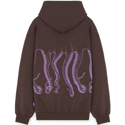 Sweats à capuche pour hommes Octopus - Sweat à capuche avec logo contour - Marron