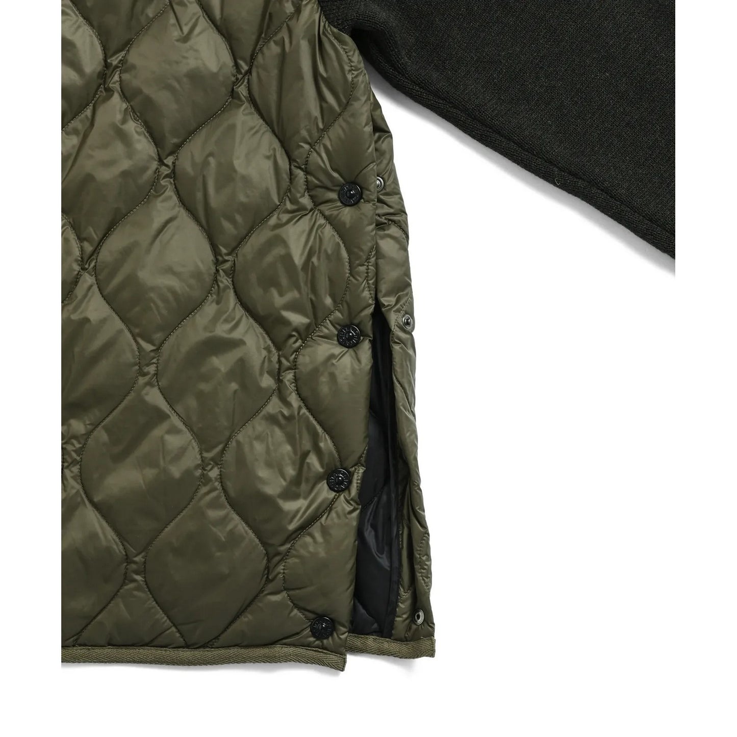 Taion Unisex Down Jackets - Military Hi Neck W-Zip Down Jkt - Green