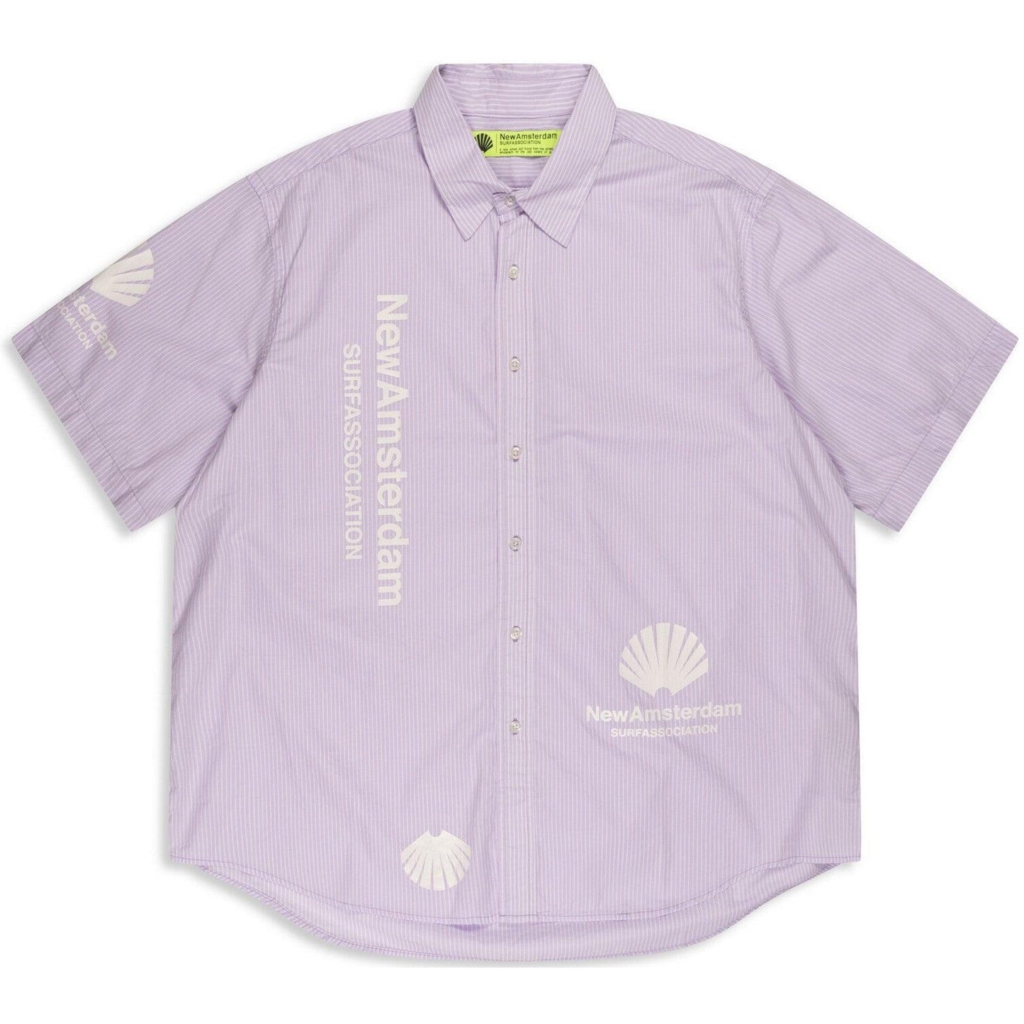 Camicie casual Uomo New Amsterdam Surf Association - Beach Shirt Shortsleeve Lilac Stripe - Viola