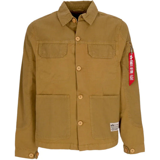 Alpha Industries Herren-Freizeithemden – Farbblock-Overshirt – Beige