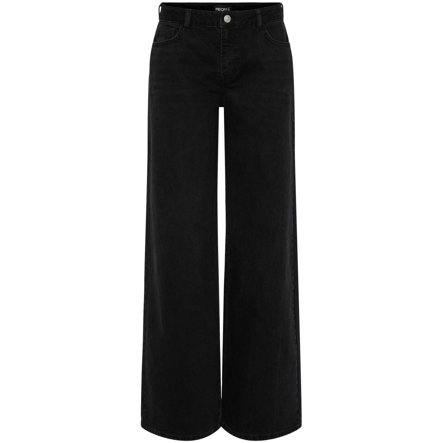 Jeans Donna Pieces - Pcselma Lw Wide Jeans Bl Noos Bc - Nero