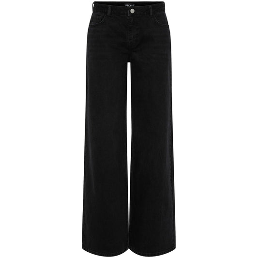 Pieces Jeans pour Femme - Pcselma Lw Wide Jeans Bl Noos Bc - Noir
