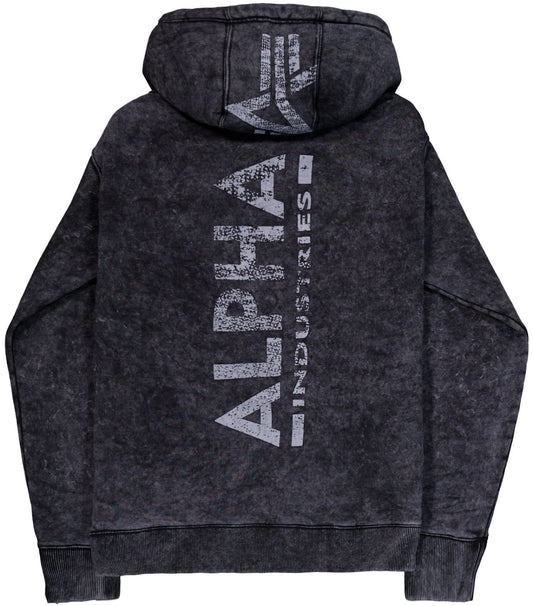 Sudaderas con capucha para hombre Alpha Industries - Sudadera con capucha con estampado trasero vintage - Negro