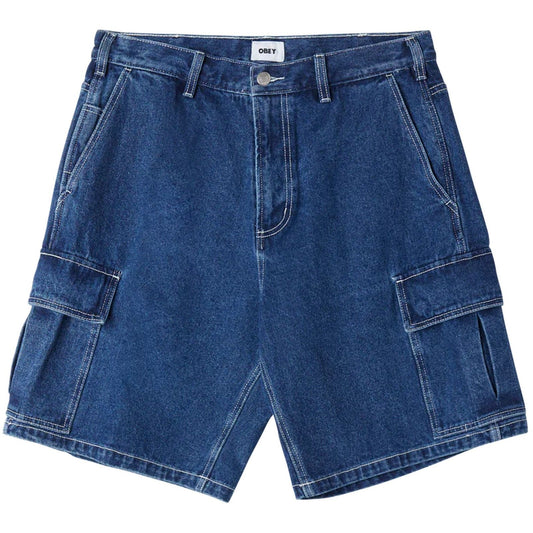 Pantaloncini Uomo Obey - Bigwig Baggy Denim Cargo Short - Blu