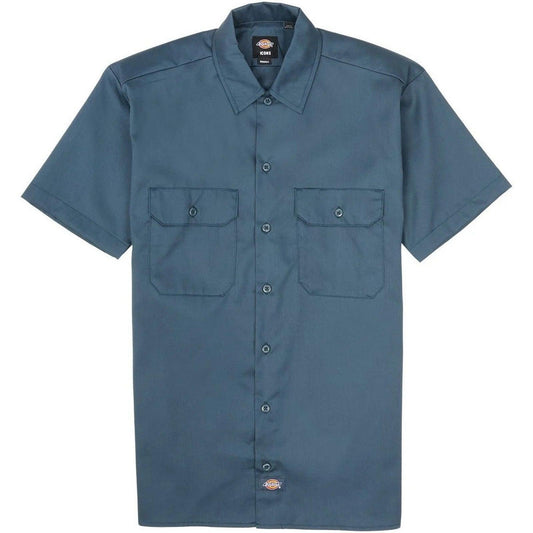 Dickies Chemises décontractées pour hommes - Work Shirt Ss Rec - Bleu