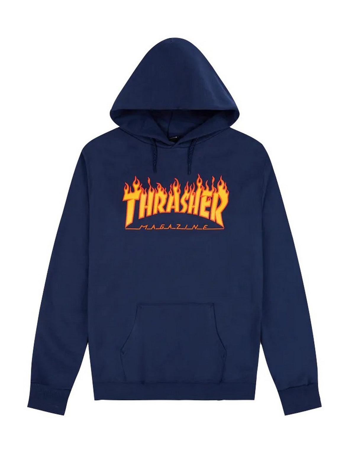 Sweats à capuche Thrasher unisexe pour garçons - BOY THRASHER Flame Youth Hood - Bleu