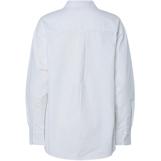 Camicie Donna Pieces - Pcpoppy Ls Oxford Loose Shirt Wvn Noos - Bianco