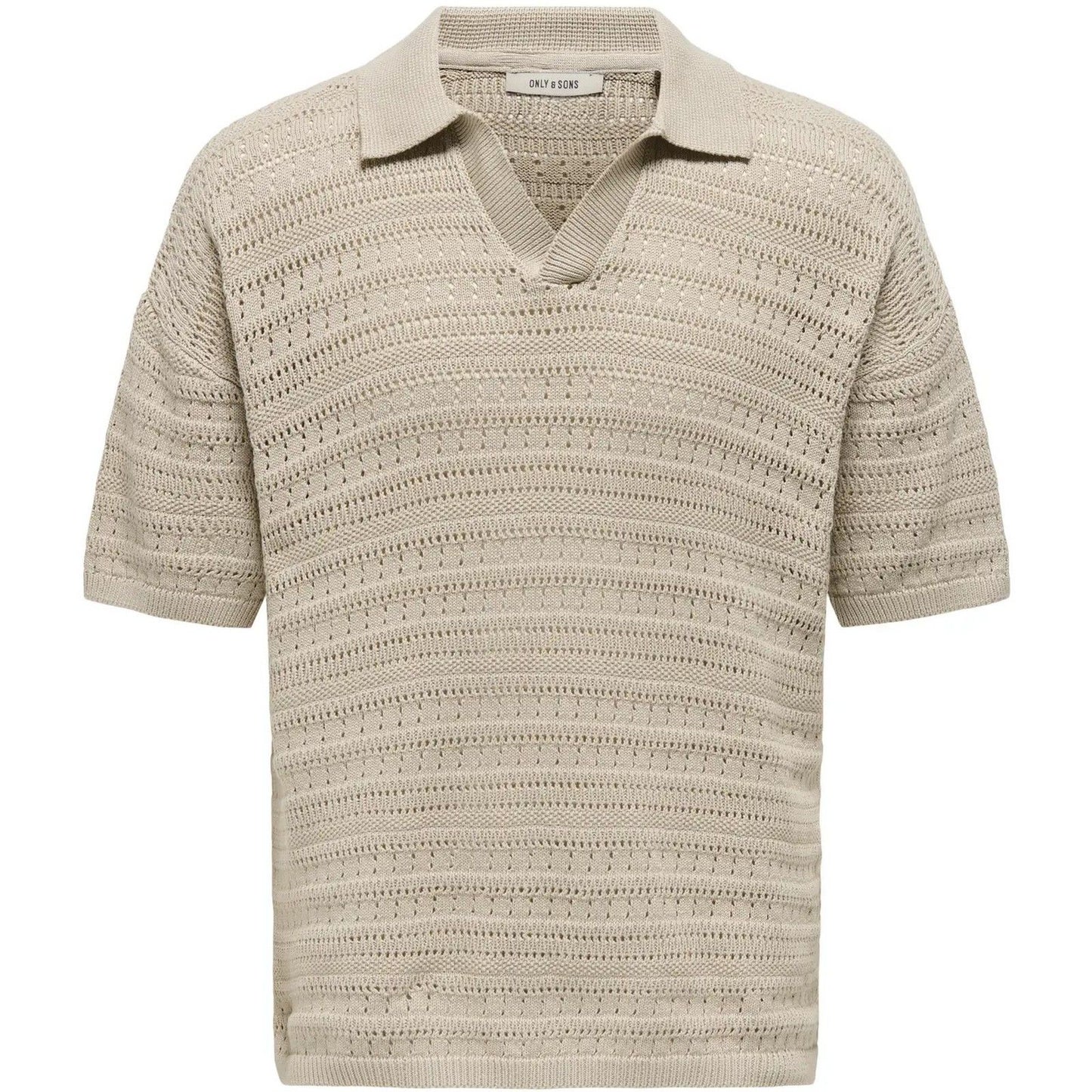 Polo Uomo Only & Sons - Onsgrayson Ds 5 Chochet Polo Knit Noos - Grigio