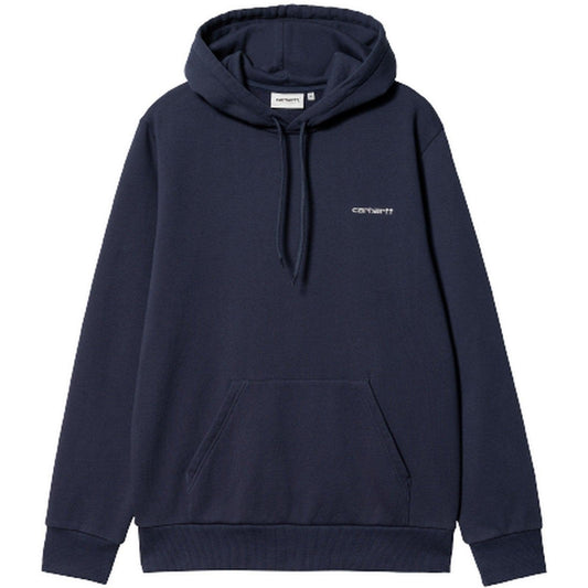 Carhartt Wip Herren-Kapuzenpullover – Kapuzen-Schriftzug-Stickerei – Blau