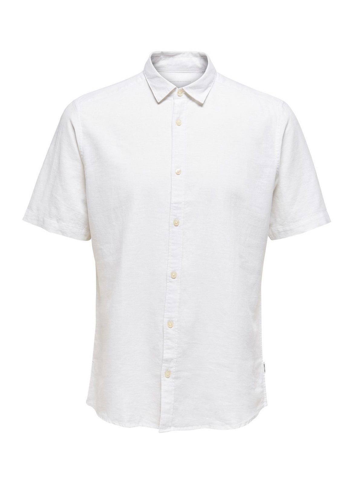 Camicie casual Uomo Only & Sons - Onscaiden Ss Linen Shirt - Bianco