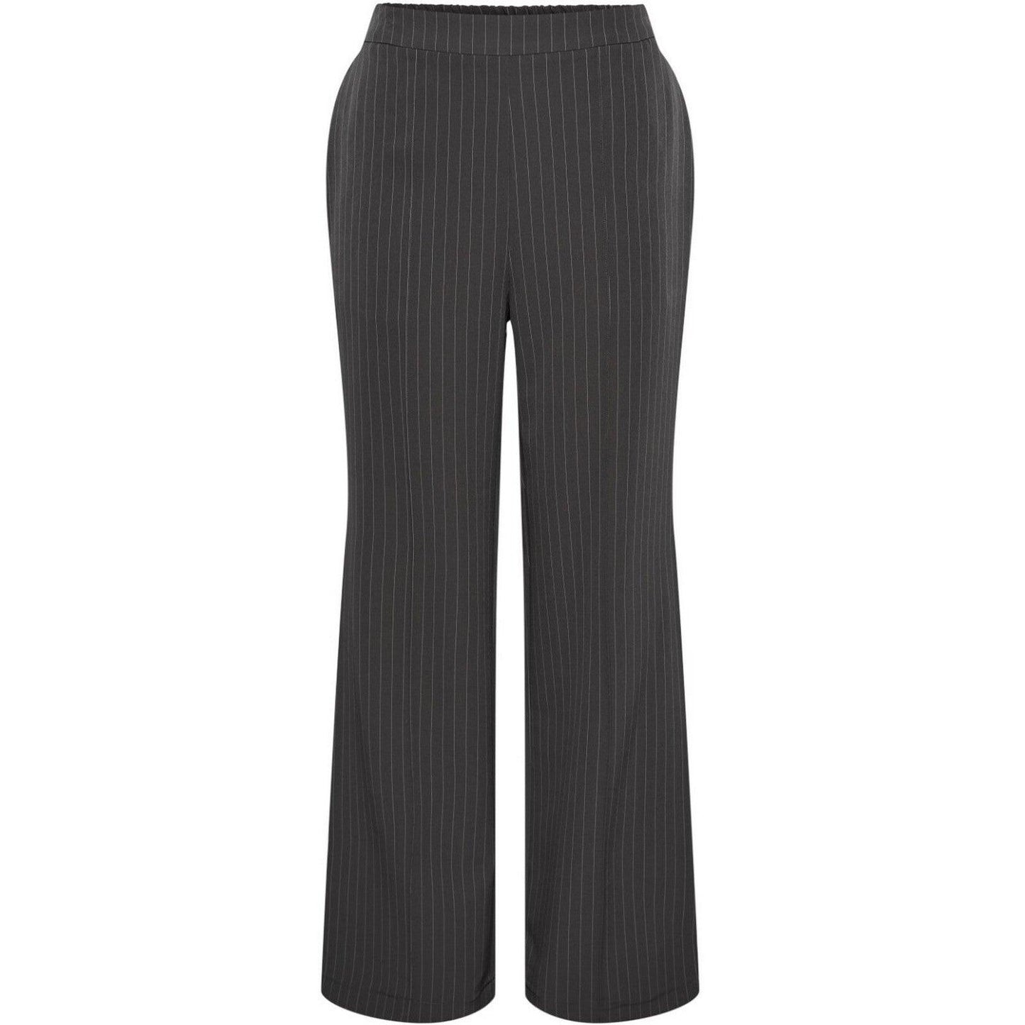Pantaloni Donna Pieces - Pcbossy Hw Wide Striped Pants Noos - Grigio